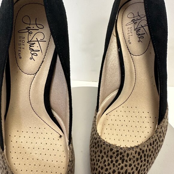 Life Stride Soft Systems Sasha Women's Size 7.5 Pumps Black Leopard - Picture 3 of 6